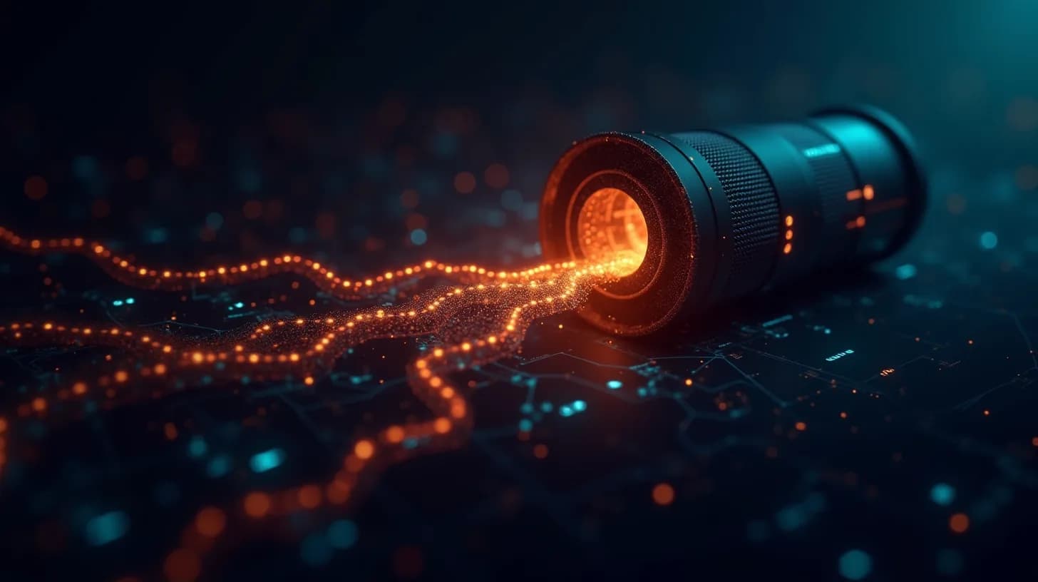 Abstrakte Darstellung digitaler operationaler Resilienz im Finanzsektor (DORA)