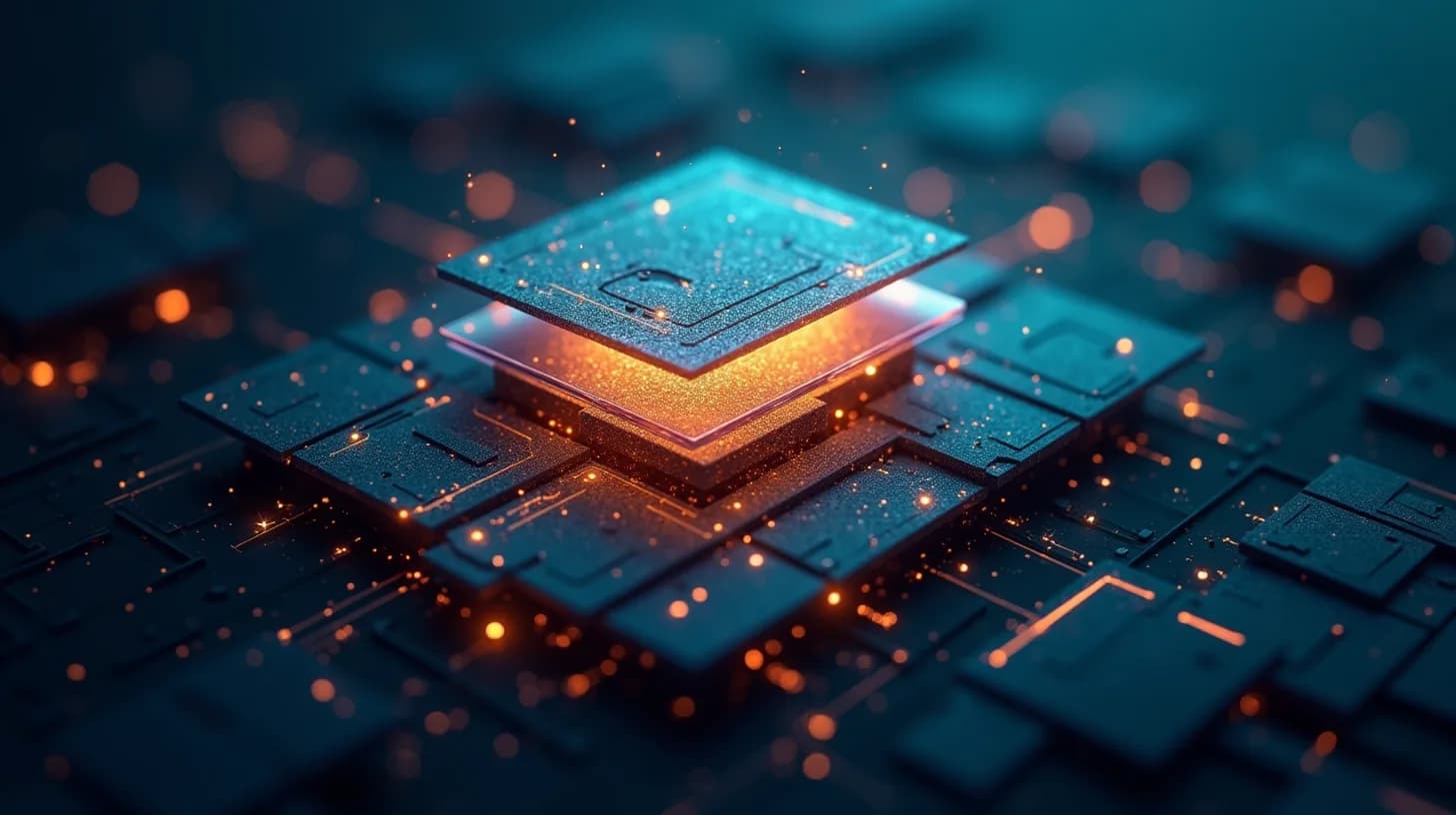 Abstrakte Darstellung von Technologiestrategie und Architektur-Überblick (CTO)