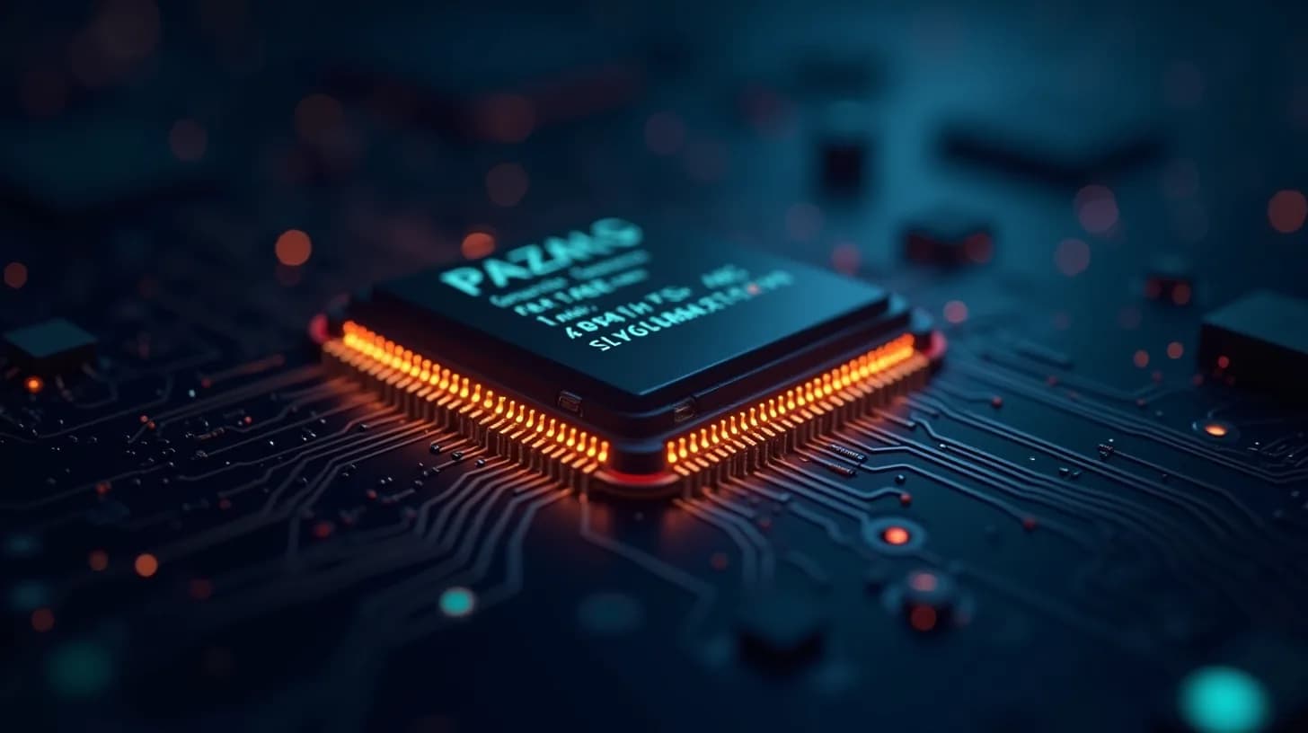 Abstrakte Darstellung eines Embedded-Systems mit Mikrocontroller (Embedded-Software-Entwickler)