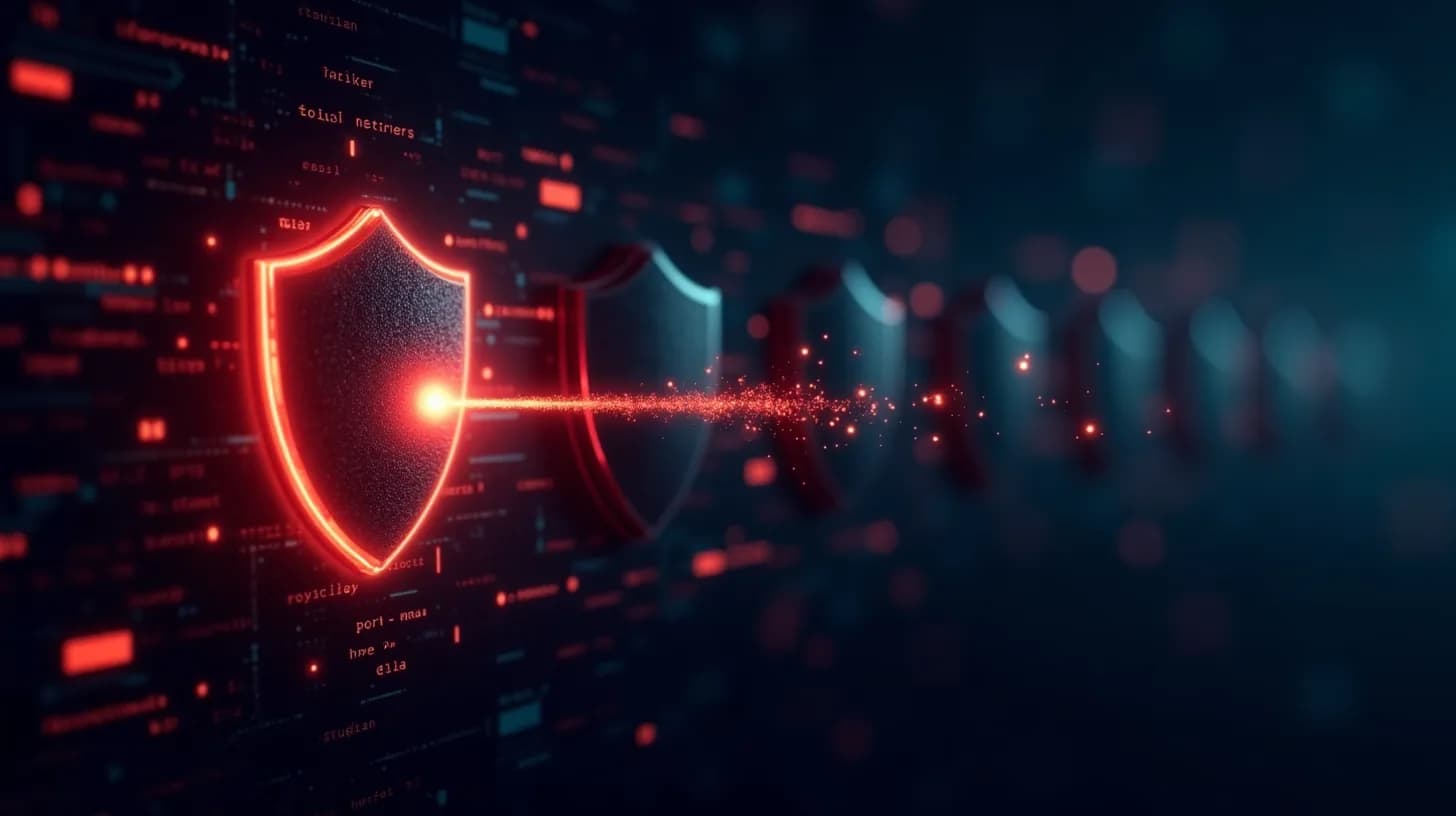 Abstrakte Darstellung von Penetration Testing gegen Firewall-Schichten (Penetration Tester)