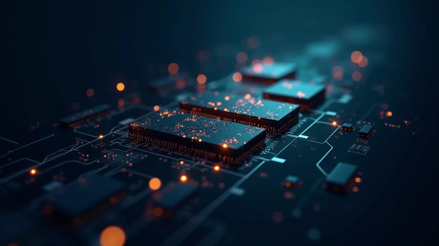 Abstrakte Darstellung modularer Softwarearchitektur (Senior Softwareentwickler)